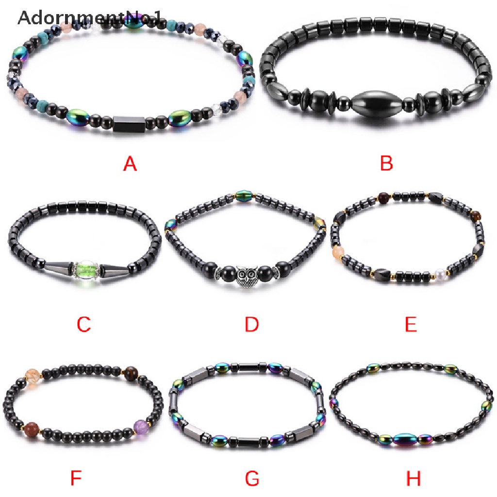 (AdornmentNo1) Gelang Kaki Magnetik Manik-Manik Batu Hitam Untuk Terapi Kesehatan / Menurunkan Berat Badan