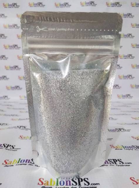 Bubuk Gliter Perak / Silver Glitter Powder 100gr