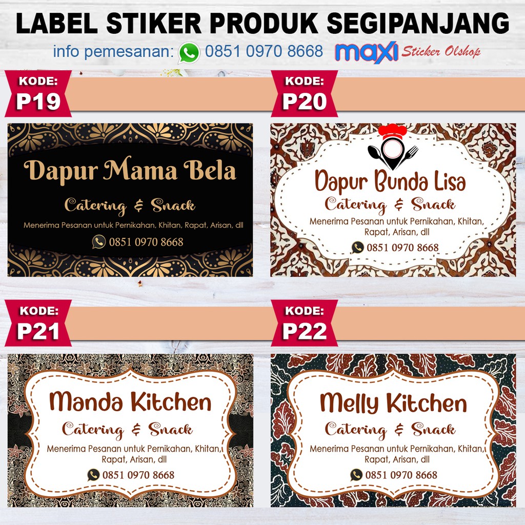 

Sticker Label Stiker Produk Kemasan Packaging Makanan Kue Cake Minuman