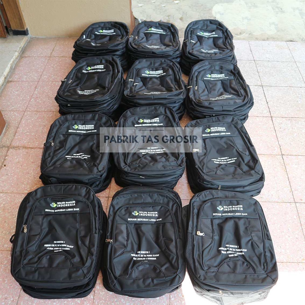 Grosiran Tas Sablon Ransel Keren Punggung Solusi Bangun Indonesia Backpack Multifungsi Custom