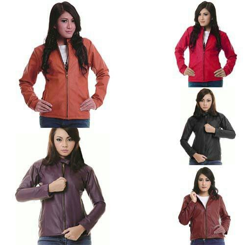 Jaket Kulit Sintetis Wanita Casual Kantor