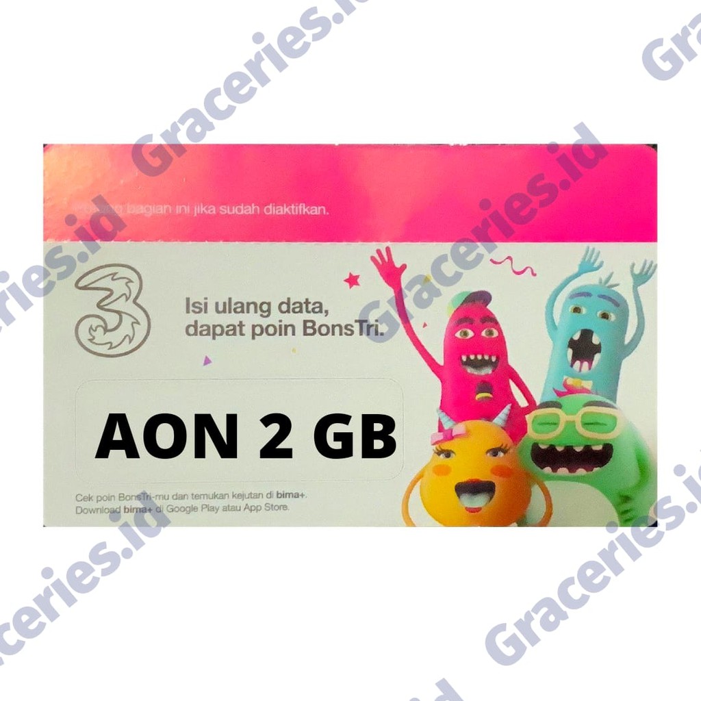 Voucher TRI/THREE AON 2 GB MASA AKTIF IKUT KARTU