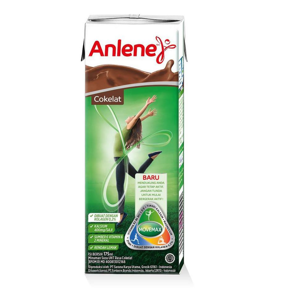 

[KODE BARANG 462] Anlene UHT Cokelat - Susu Cair Siap Minum 175 ml x10 TERLARIS..!!