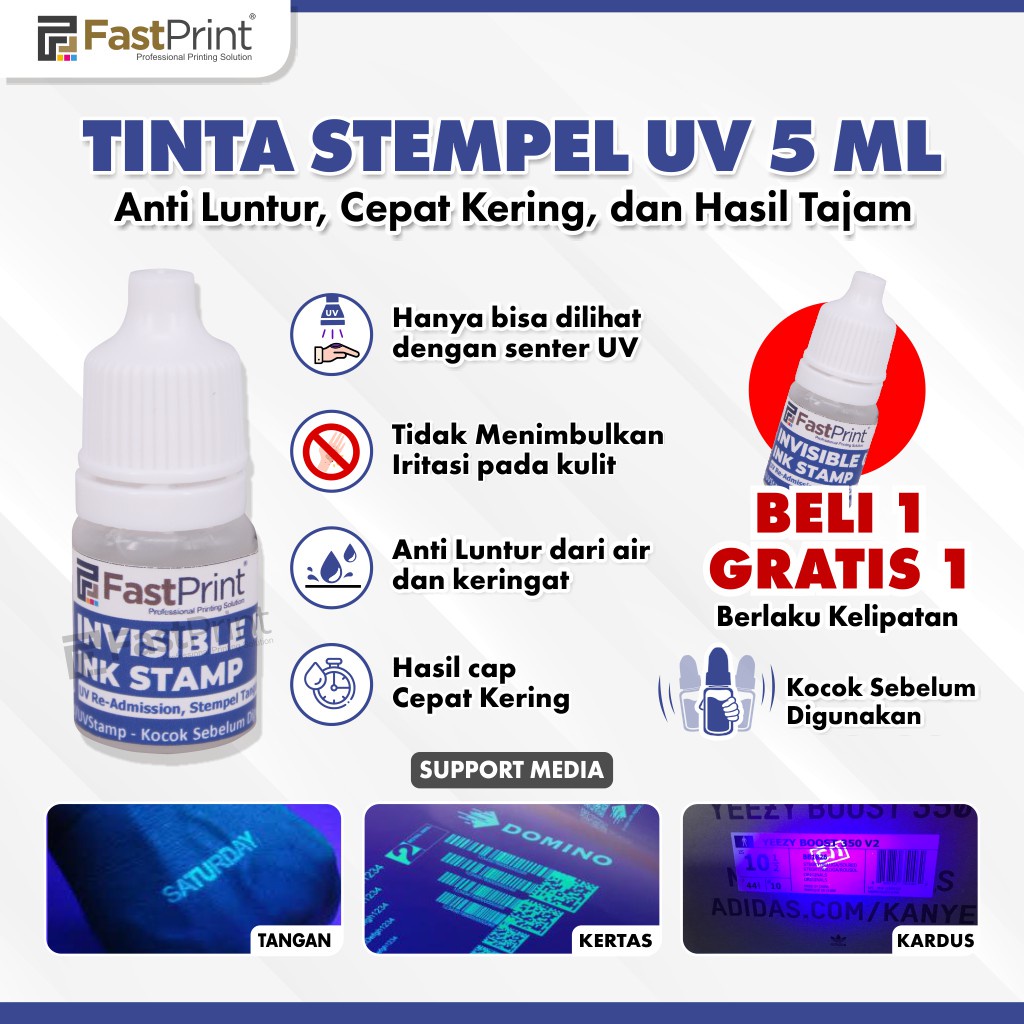 Tinta Stempel UV Tinta Tangan Invisible Ink