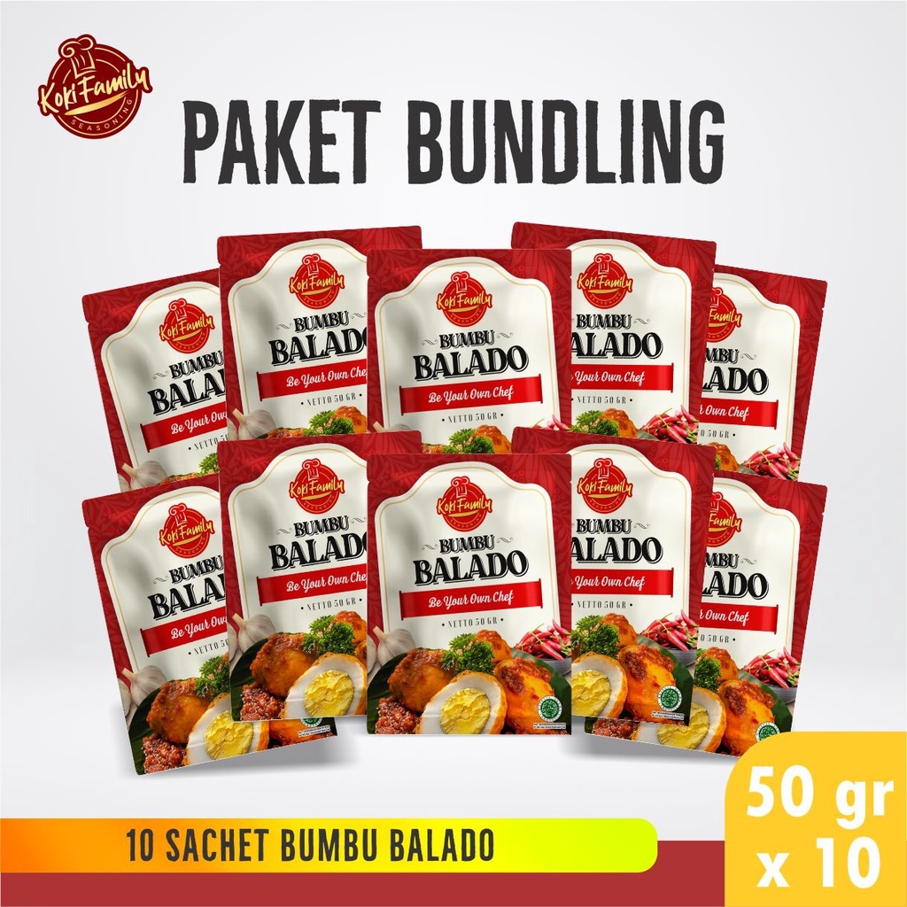 

Paket Bundling Koki Family Bumbu Instan Balado 50Gr -10 Pcs