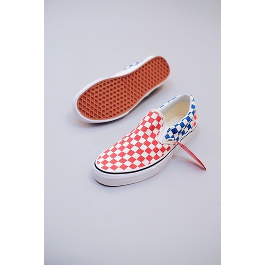 Vans Slip On Checkerboard Red Blue