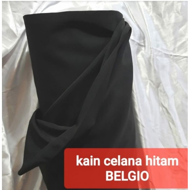 kain bahan celana meteran Hitam BELGIO pria wanita harga per50cm