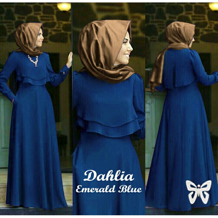 HOPYLOVY - Gamis Wanita Dahlia Maxi bahan Jersey Tanpa Pashmina