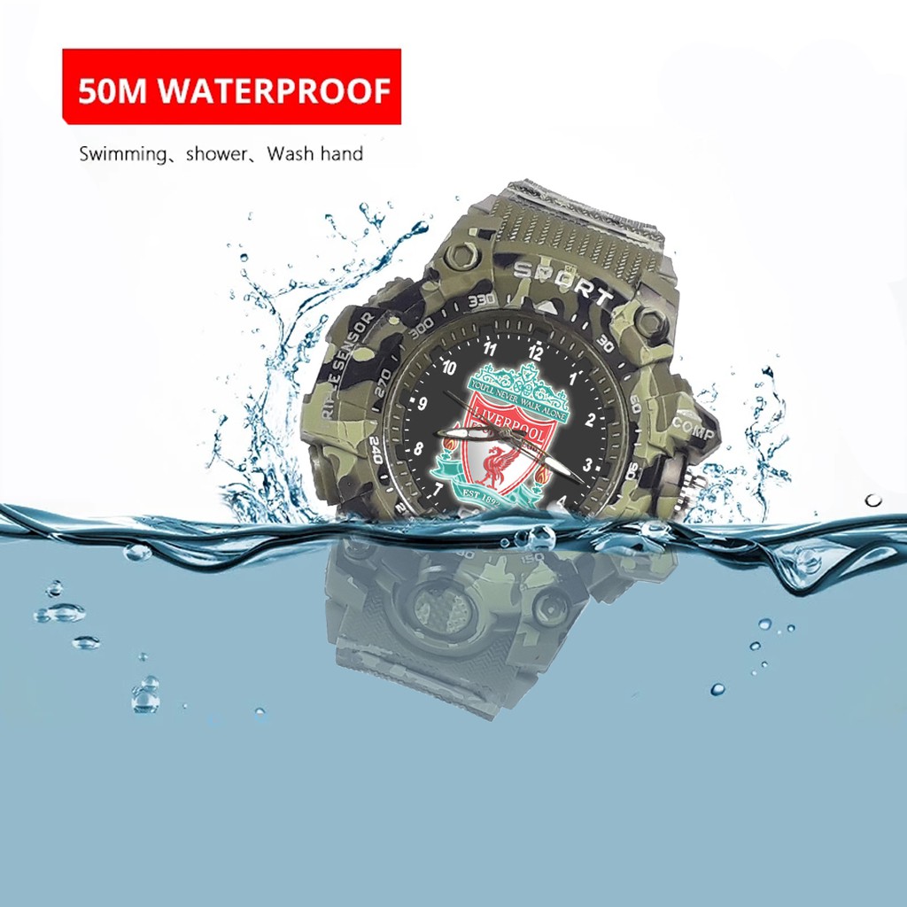 (ISTIMEWA BOSSQUE) JAM CUSTOM LIVERPOOL STRAP ARMY - 5 Warna