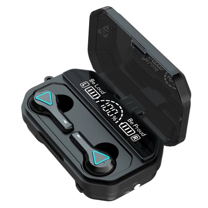 Q32 / F9 LED TWS Bluetooth Headset EDR Wireless Stereo Earbuds With Powerbank For IOS dan Android-A15 Black