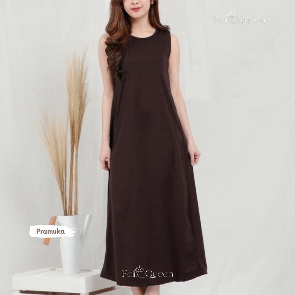 LONG DRESS TANPA LENGAN POLOS JUMBO / LONGDRESS  / LONG DRESS KOREAN STYLE by