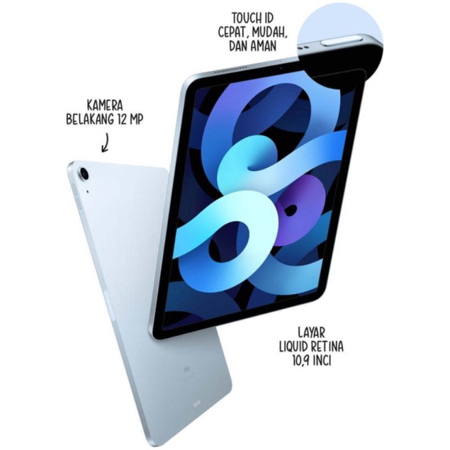 IPAD AIR 4 2020 256GB Silver kondisi mulus No minus