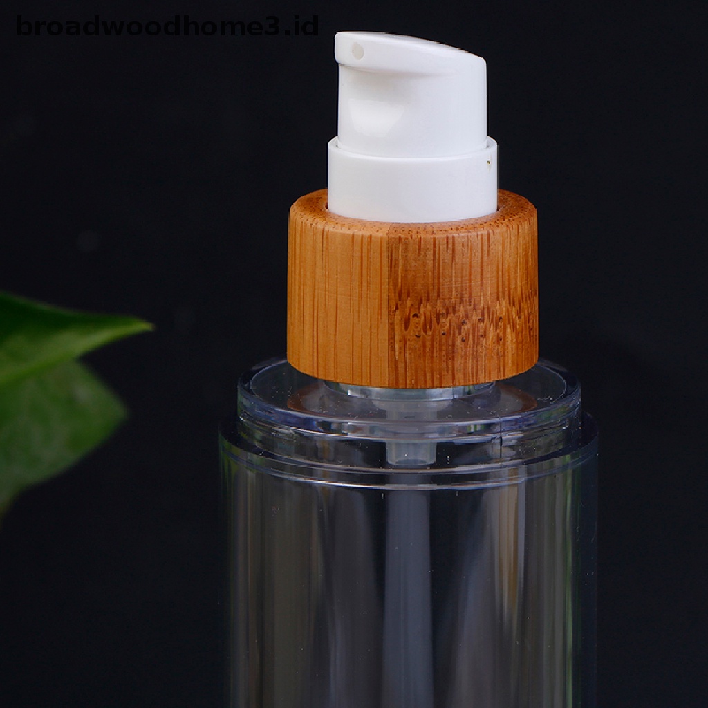 20-120ml Botol Pompa Vakum Kosong Bahan Bambu Untuk Makeup Serum Lotion