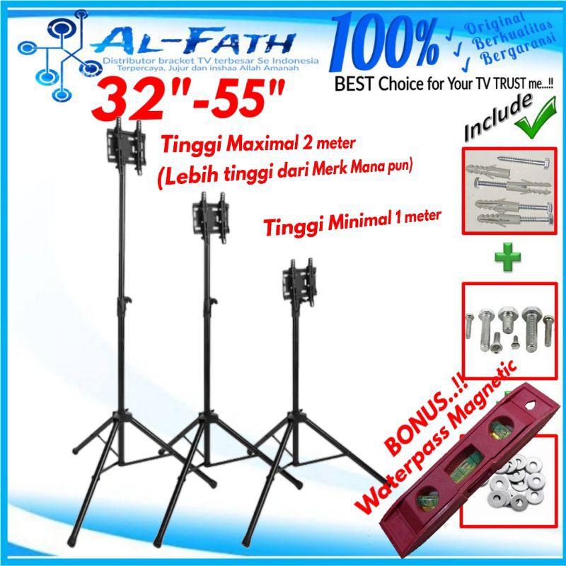 Bracket tv Standing Tripod 32&quot; s/d 55&quot; | Universal | Waterpass | High Quality | AEI.TRP55-001