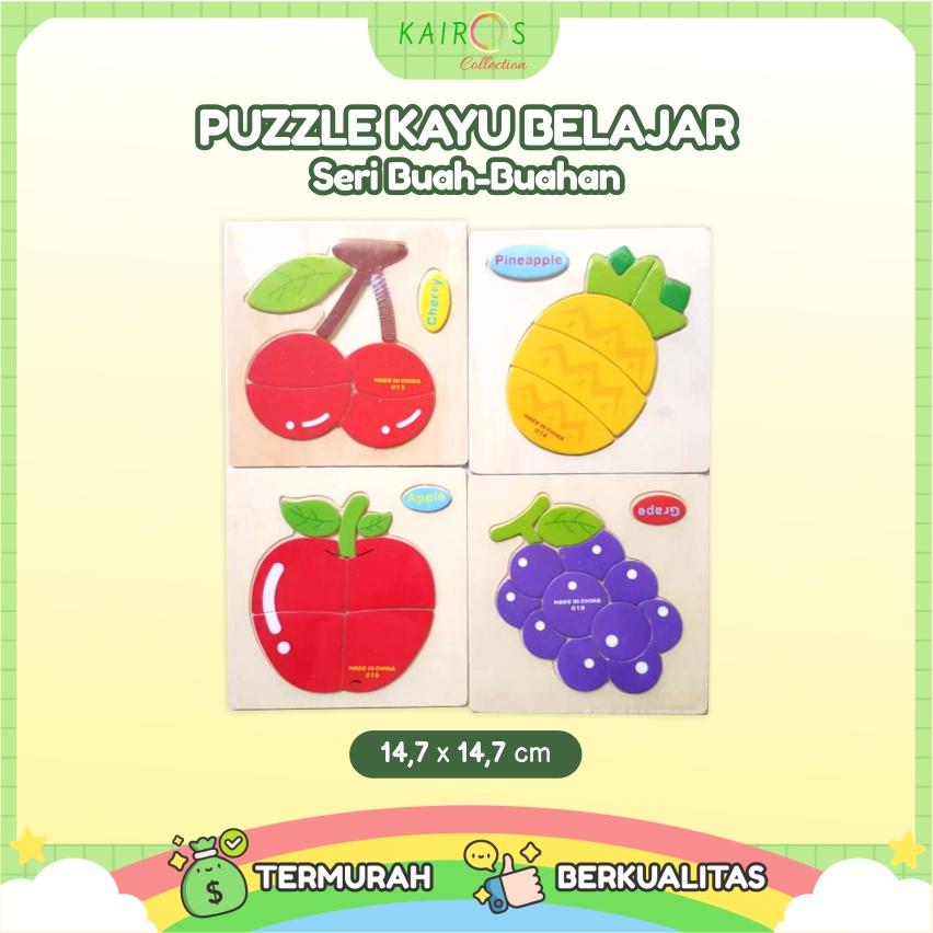 Puzzle Kayu Anak Edukasi Belajar Buah