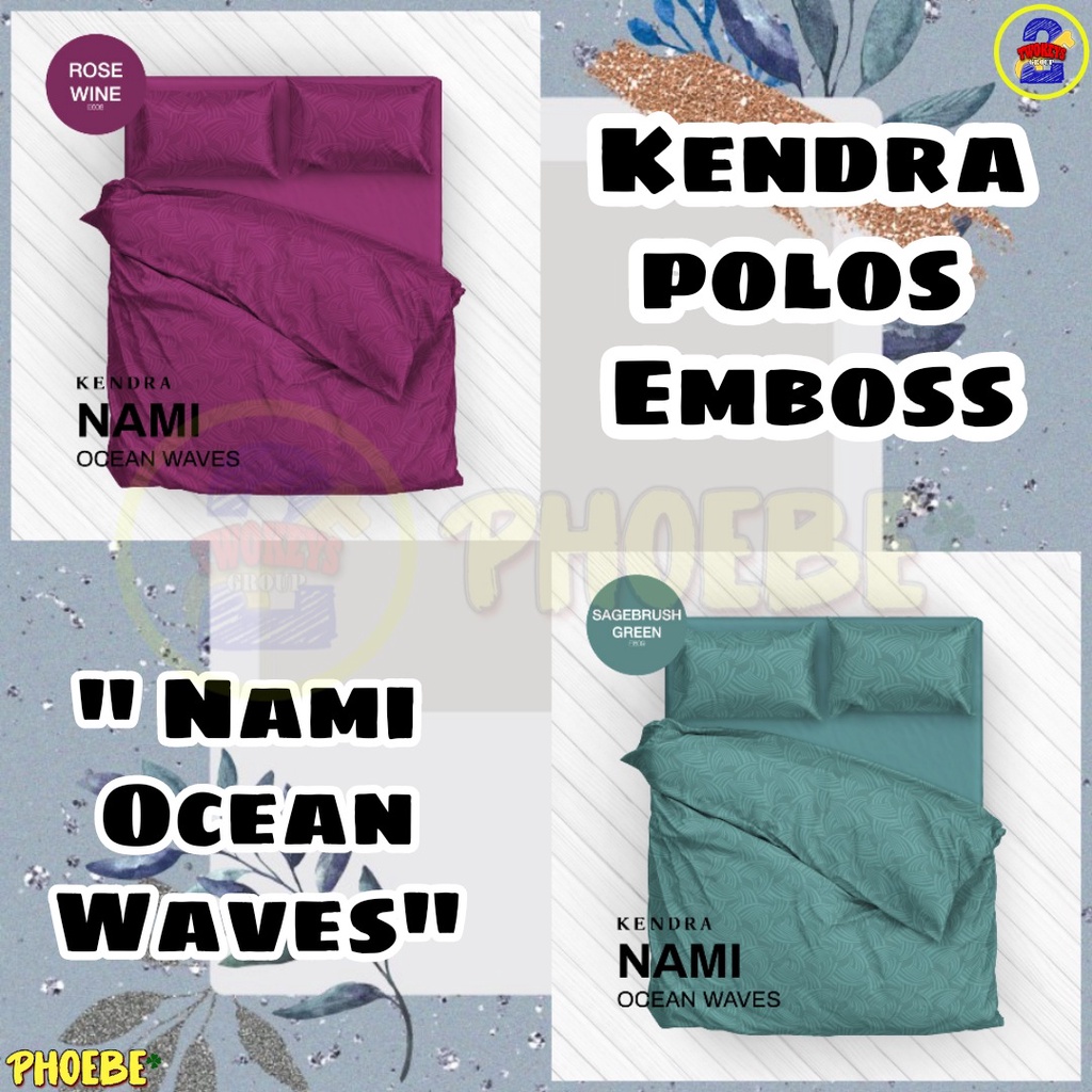 Bedcover SET KENDRA POLOS EMBOSS 120x200 TINGGI 30 - Amazon Blue Coral Jade Garden Nile Blue Titaniu
