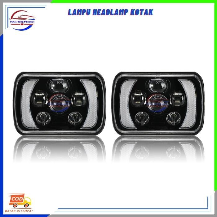 Lampu Led Headlamp Mobil Variasi Mobil Lampu Depan Kotak Mobil Jeep Rubicon