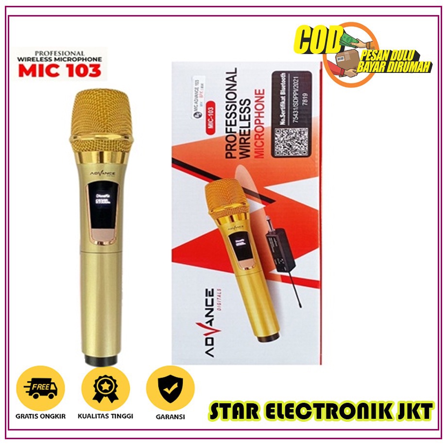 Advance MIC 102/103 Mic Wireless Microphone Bluetooth Karaoke