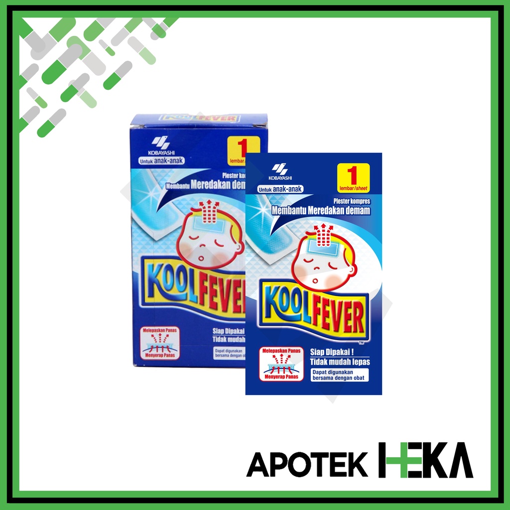 Koolfever Plester Kompres Demam Anak Box 1x12 Sachet Biru (SEMARANG)