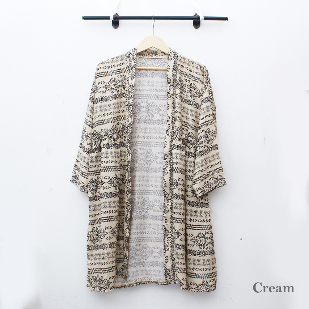 JakartaFashion - kardigan batik panjang selutut cardigan tribal muslim bahan katun etnic bahan adem