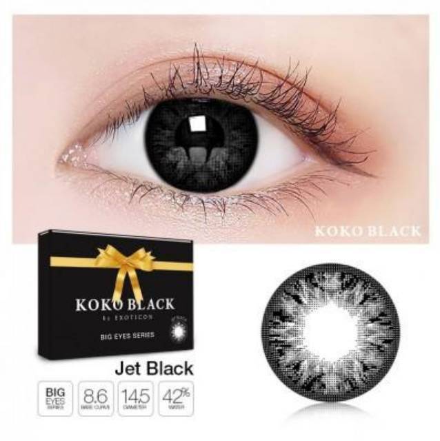 Softlens warna KOKO BLACK bulanan