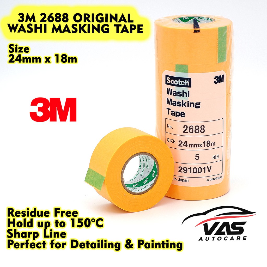 

3M 2688 DETAILING MASKING TAPE Washi ISOLASI KERTAS AUTO ORIGINAL