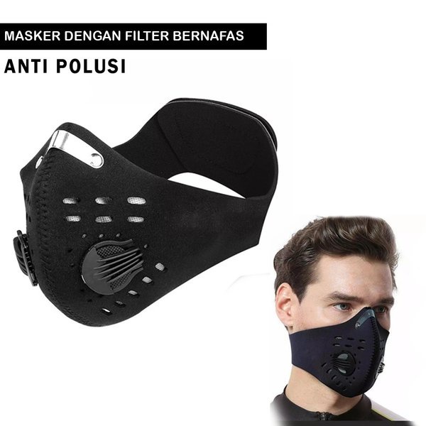 Masker Filter Bernafas Anti Polusi Serbaguna Berkendara Kerja Jogging