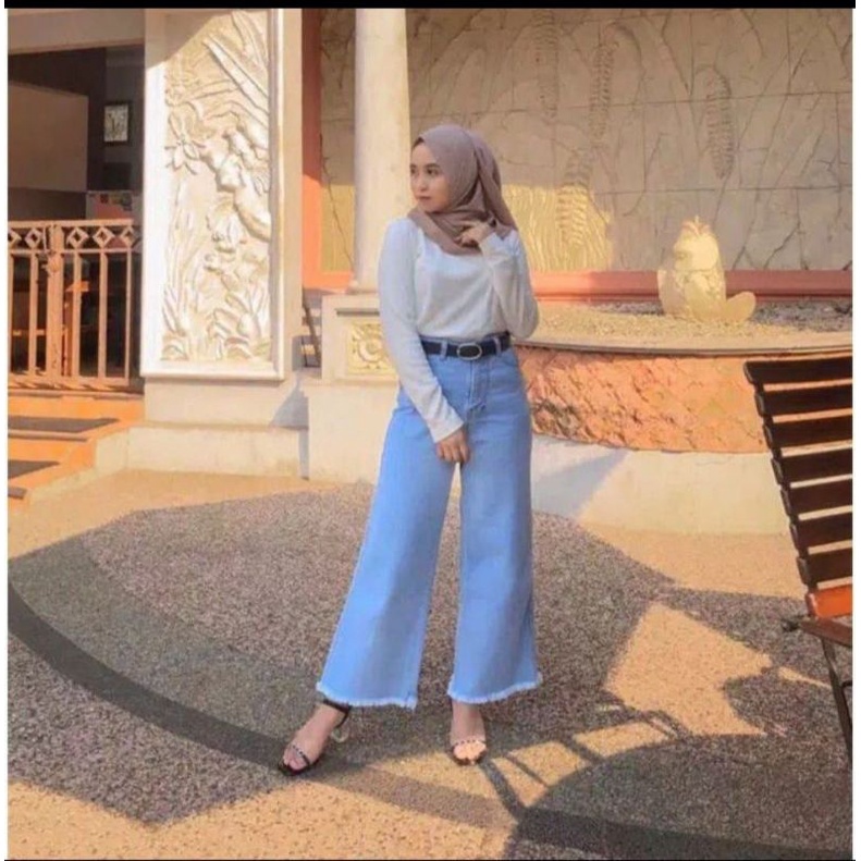CELANA KULOT JEANS RAWIS WANITA TEBAL PREMIUM