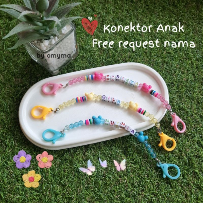 Konektor masker anak murah free nama custom nama free konektor hijab anak lucu