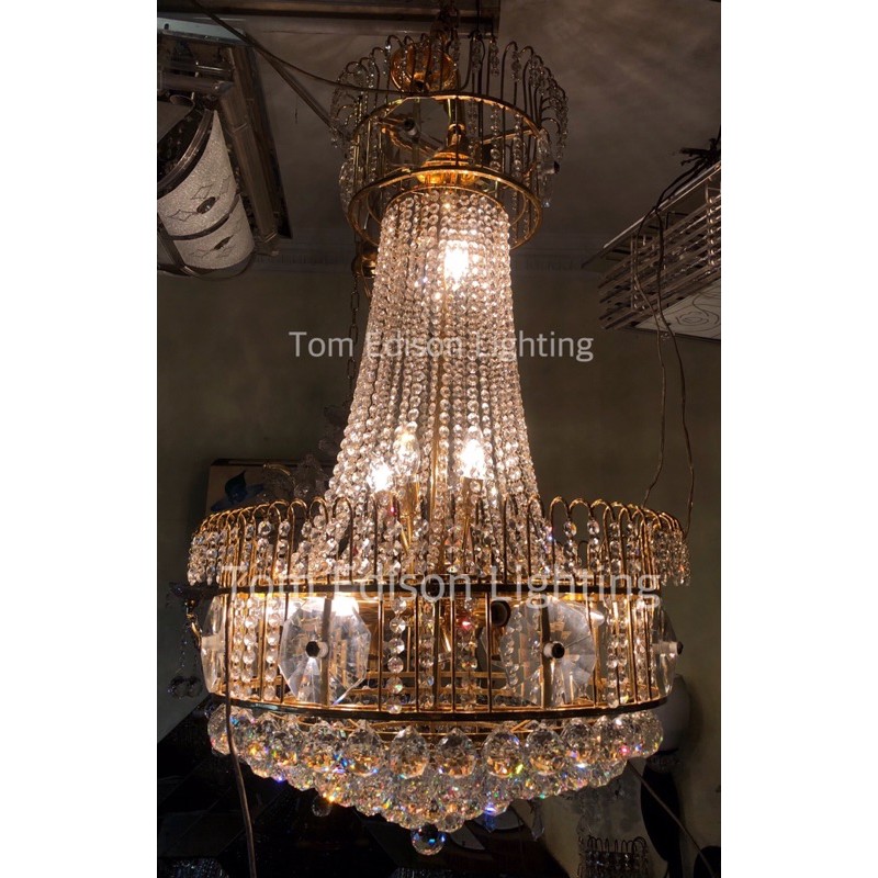 Lampu Gantung Kristal Klasik Lengkung Crystal Classic Bakso Oktagon