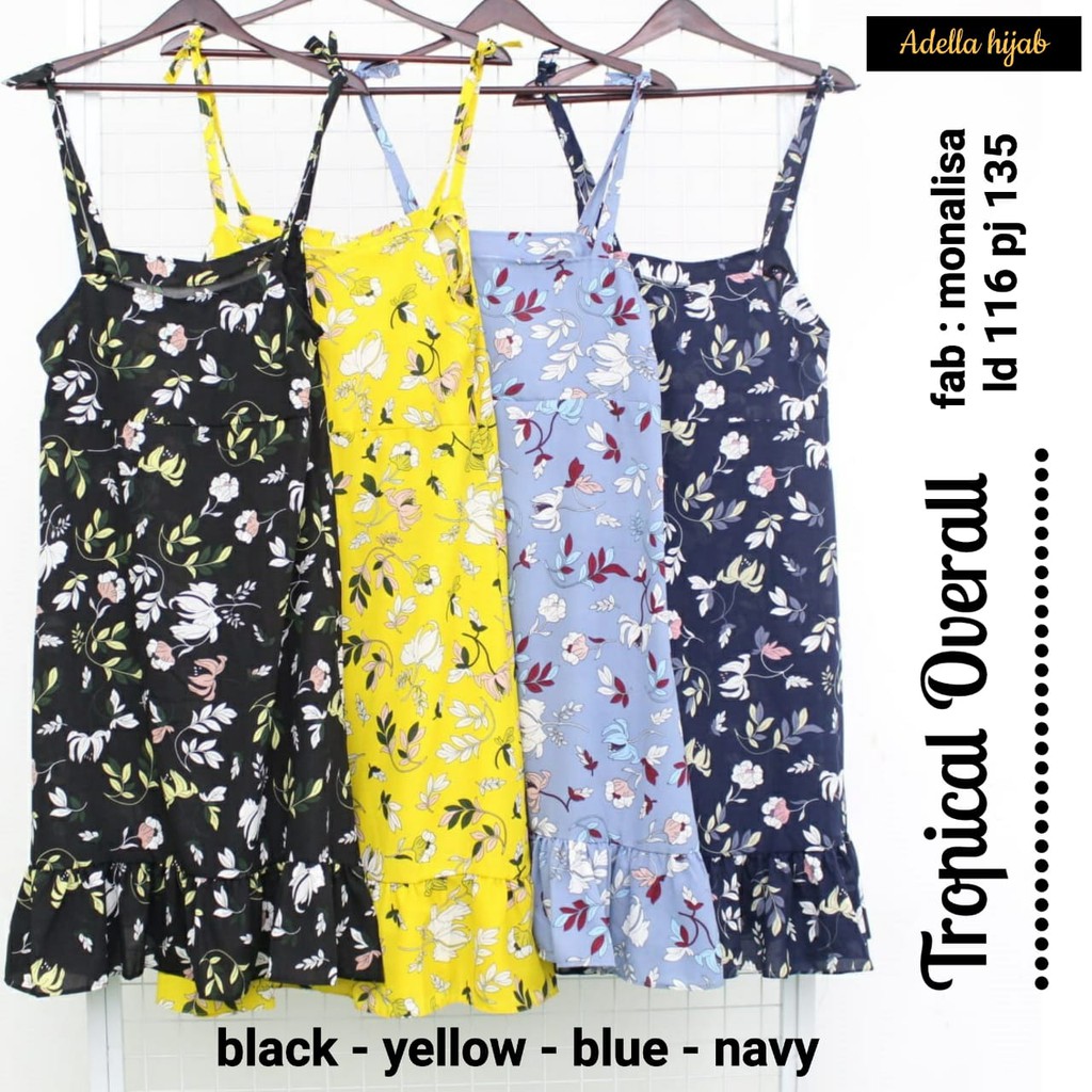 Tropikal Overall || Overall Summer || Overall Bunga || Adella Hijab