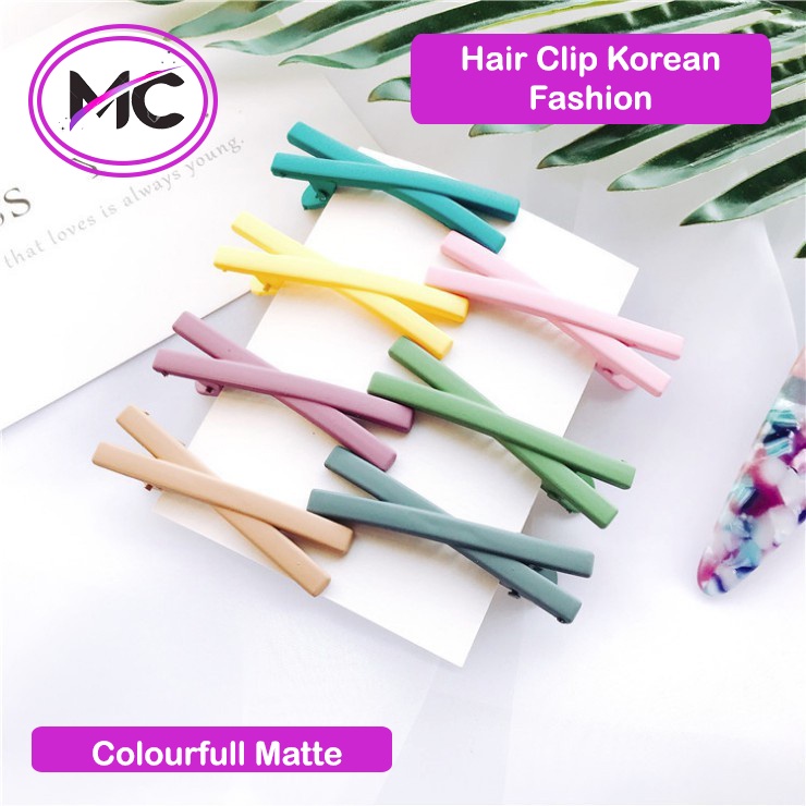 Jepitan Rambut Korea Anak Dewasa Warna Warni Polos Jepit Rambunt Korean Fashion Matte Colour Murah Praktis