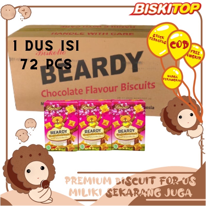 

BISKITOP - (1 DUS) BISKOTO BEARDY 2.8 KG Biskuit Biskitop Cemilan Anak Murah Biscuit Rasa coklat