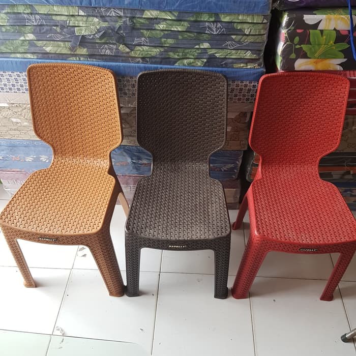 kursi bangku sender plastik napolly anyaman rotan sintetis