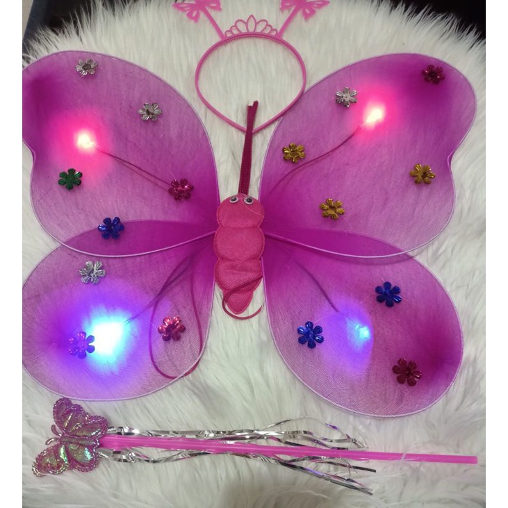 SAYAP PERI KUPU KUPU LED SAYAP TONGKAT BANDO 1Set
