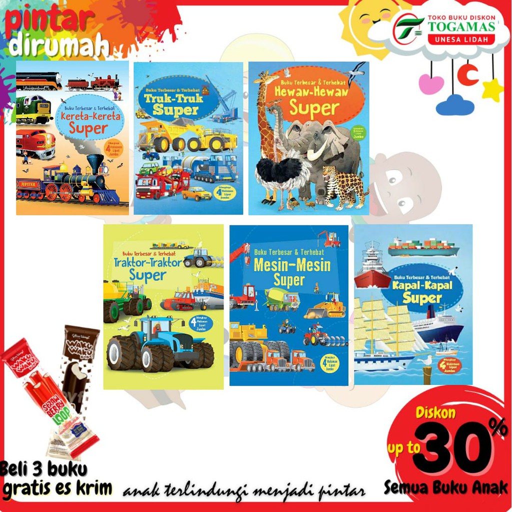 BUKU TERBESAR &amp; TERHEBAT: HEWAN/KAPAL/KERETA/MESIN/TRAKTOR/TRUK SUPER [HC]