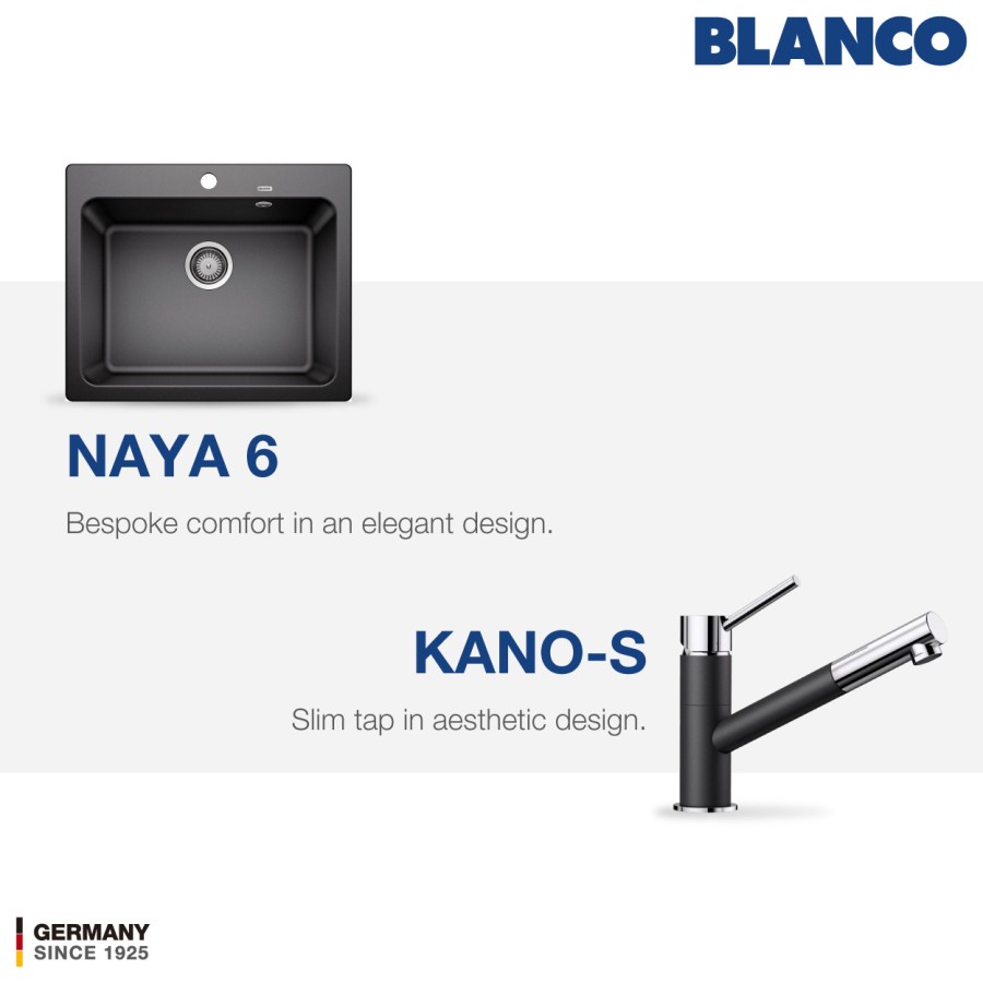 Paket BLANCO Naya 6 Silgranit Sink + BLANCO Kano-S Silgranit - Alumetalic