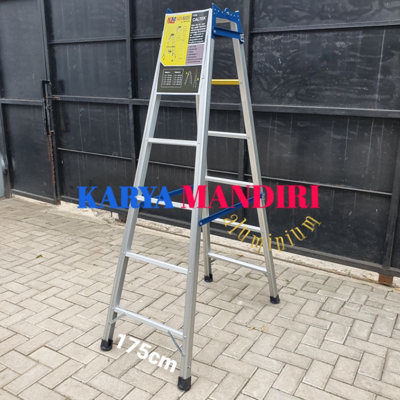 PROMO - Tangga Lipat Aluminium Caltek Biru - Ukuran 1 M / 1,25 M / 1,5 M / 1,75 M / 2 M