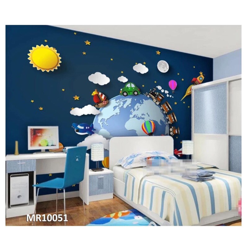 Photowall Mural Dinding Wallpaper Mural Motif Globe Anak