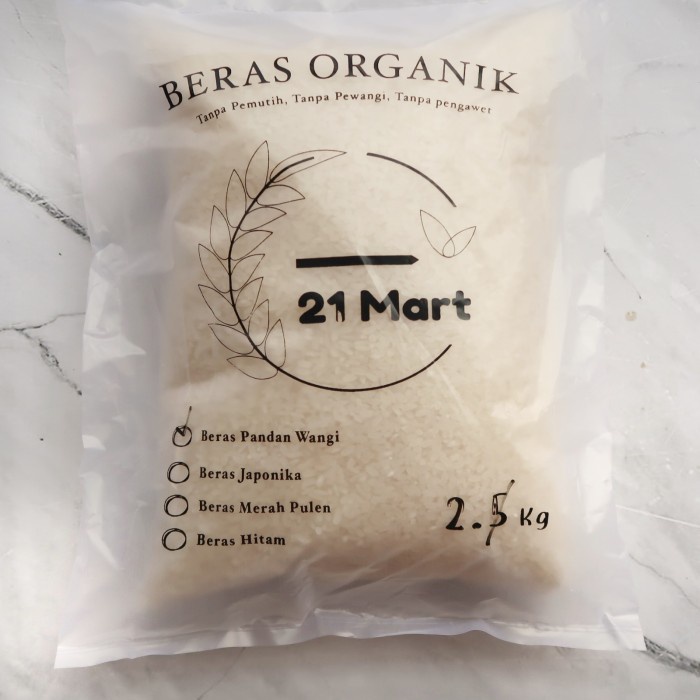 

540ffiepp Beras Pandan Wangi - Organik - Kemasan 2Kg - Normal 244Q40112