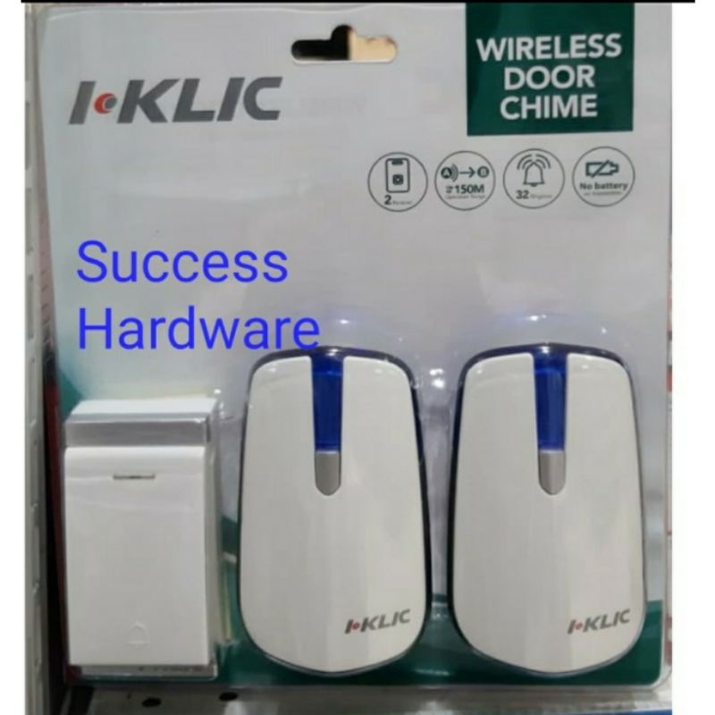I KLIC BEL NIRKABEL KINETIK 2 RECEIVER WIRELESS DOOR BEL PINTU RUMAH ORIGINAL