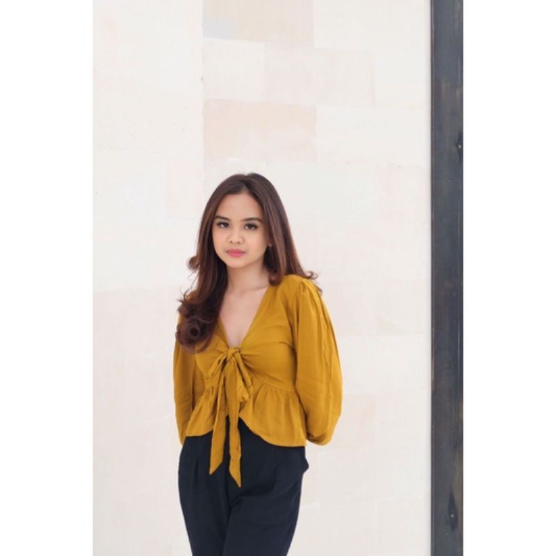 Ready ATASAN wanita Puffy Crop Top blouse panjang [Loliyshop]- MAXI TOP LENGAN PANJANG TERMURAH