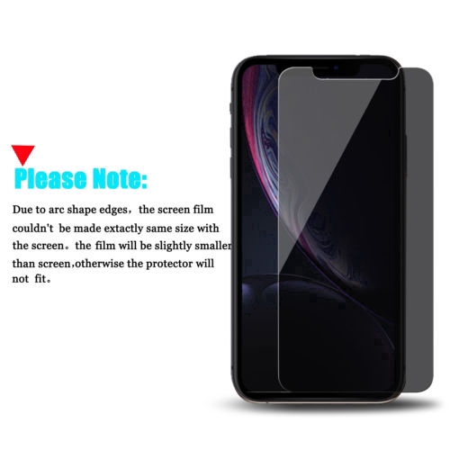 2Pcs Pelindung Layar Tempered Glass Anti Spy untuk iPhone x / XS Max / XR