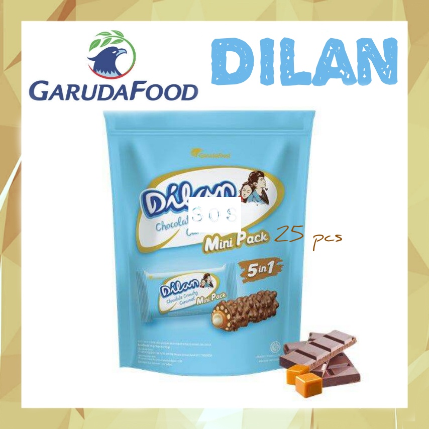 

《OS3》 Garuda Food Kue Coklat Dilan Chocolate Crunchy Caramel Mini Pack isi 25 pcs