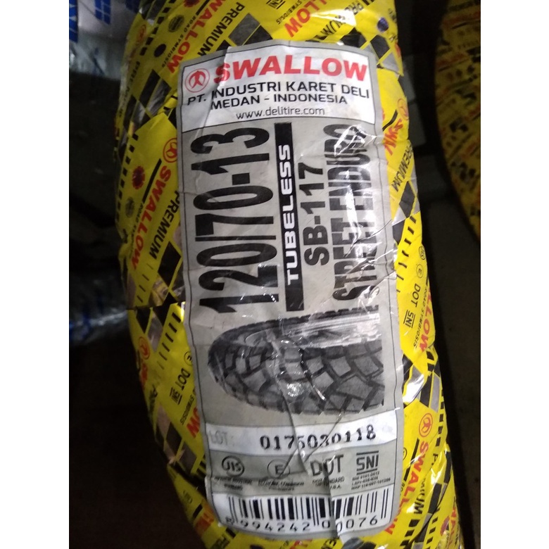 Ban SWALLOW 120/70-13 & 150/70-13 SB-117 TUBELESS BAN DPN BLKNG NMAX