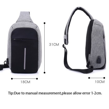 Tas Trendy Selempang Anti Maling Anti Air USB Charger ( T03)