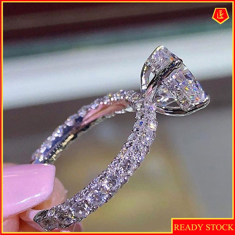 [Ready Stock]Rhinestone Oval Ring Style Simple and Versatile