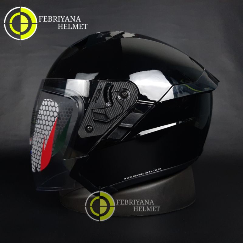 HELM RSV SV300 SOLID BLACK GLOSSY | HALF FACE RSV SV300
