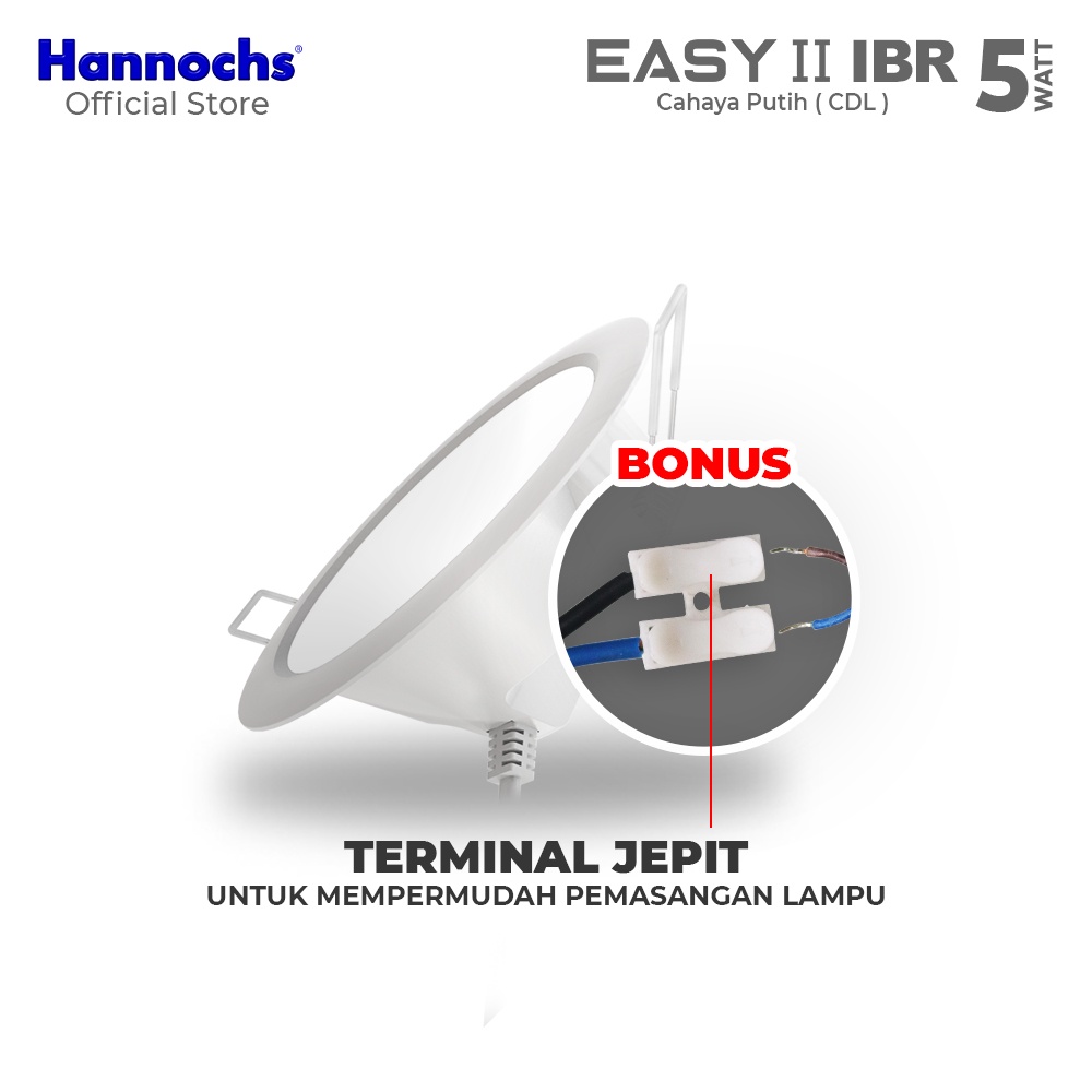 Hannochs Downlight LED EASY II 5W IBR Cahaya Putih