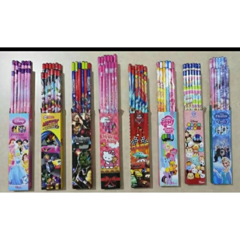 

Pensil murah 2B anak 1 pack isi 12 pcs Karakter kartun
